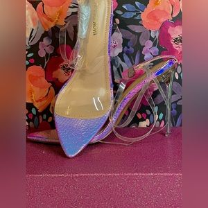 Fashion Nova Iridescent Snakeskin Heel